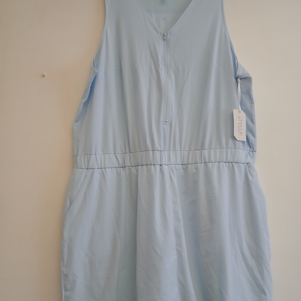 Stylus Bike Short Sleeveless A-Line Dress Plus Size 2X Color Blue Freeze New $20 - Picture 10 of 15